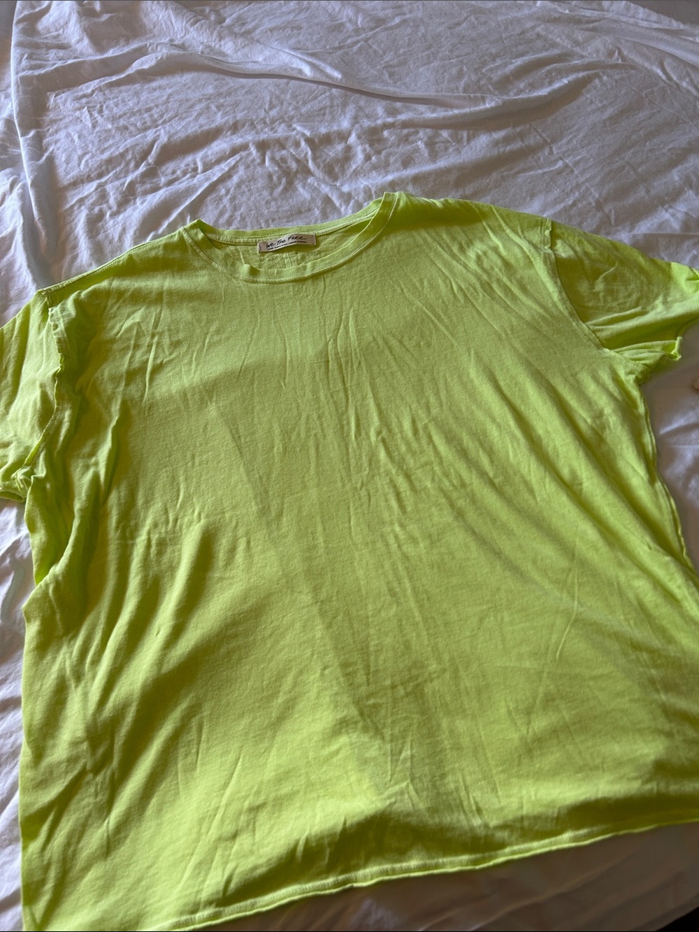 NWT,We The Free Neon Lime Crewneck Tee